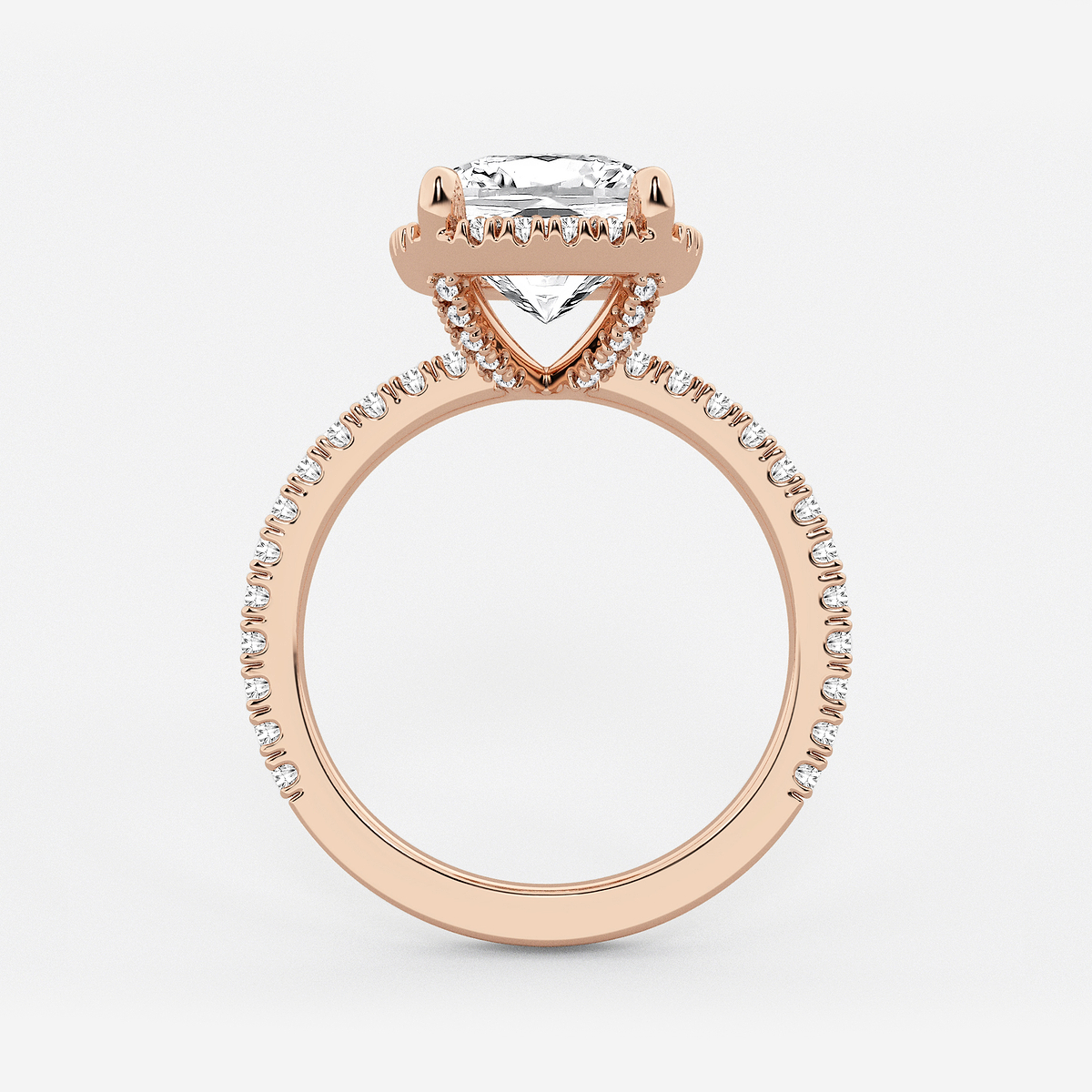 Additional Image 1 for  4 1/2 ctw Elongated Cushion Lab Grown Diamond Halo Engagement Ring